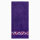 Полотенце 30х60 см, Баклажан, фиолетовый МИКС, 340 гр/м, махра, хлопок - Фото 2