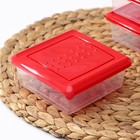 Набор пищевых контейнеров «Asti», 3 шт, 500 мл, квадратный, цвет красный - фото 9146277