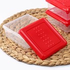 Набор пищевых контейнеров «Asti», 3 шт, 500 мл, квадратный, цвет красный - фото 4366008