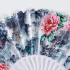 Веер пластик, текстиль "Цветочно-растительный мотив" МИКС 23 см (комплект 12 шт) - фото 23691293