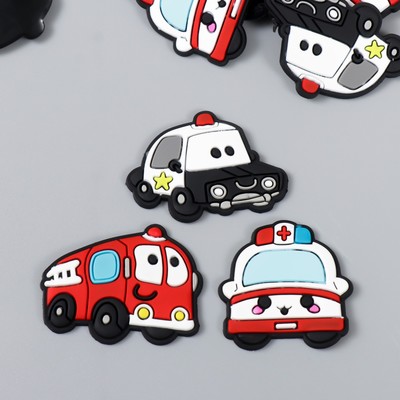 Декоративные элементы для творчества «Арт Узор. Спецслужбы. Транспорт», набор 15 шт., резина, 2.8×3.5 см, МИКС