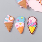 Декор для творчества резина "Мороженое в рожке" набор 15 шт МИКС 3,5х2 см - фото 10100027