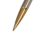Ручка подарочная шариковая в кожзам футляре, автоматическая, корпус золото, серебро - Фото 3