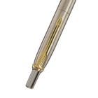 Ручка подарочная шариковая в кожзам футляре, автоматическая, корпус серебро, золото - фото 7615561