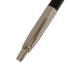 Ручка подарочная шариковая Calligrata, в кожзам футляре ПБ J, автоматическая, корпус черный/серебро - фото 7615566