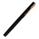 Ручка подарочная перьевая в кожзам футляре, корпус черный с золотом - фото 6746174
