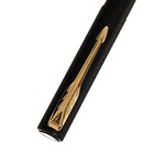 Ручка подарочная перьевая в кожзам футляре, корпус черный с золотом - фото 6746177