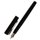 Ручка подарочная перьевая в кожзам футляре, корпус черный - фото 6746181