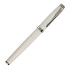 Ручка подарочная перьевая, в кожзам футляре, корпус белый с серебром - фото 6746218