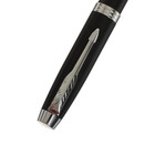 Ручка подарочная перьевая в кожзам футляре, корпус черный с серебром - Фото 5
