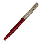 Ручка подарочная перьевая в кожзам футляре, корпус бордо с серебром - фото 6746331