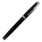 Ручка подарочная шариковая в кожзам футляре, корпус черный с серебром - Фото 2