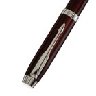 Ручка подарочная шариковая в кожзам футляре, корпус коричневый с серебром - Фото 5