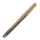 Ручка подарочная перьевая в кожзам футляре, ПБ S, корпус серебро с золотом - фото 6746403