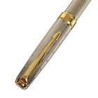 Ручка подарочная перьевая в кожзам футляре, ПБ S, корпус серебро с золотом - Фото 5