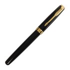 Ручка подарочная шариковая в кожзам футляре, корпус черный с золотом - фото 6746444