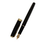 Ручка подарочная перьевая Calligrata, в кожзам футляре ПБ S, корпус черный с золотом - фото 9496993