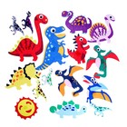 Бизиборд на стену из фетра «Динозавры и драконы» 32 детали на липучке, размер поля — 105 × 75 см - фото 3884067