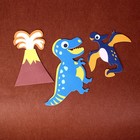 Бизиборд на стену из фетра «Динозавры и драконы» 32 детали на липучке, размер поля — 105 × 75 см - фото 3884068