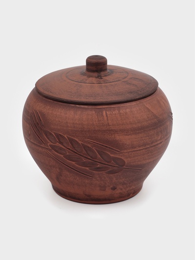 Горшок для жаркого «Колос», 700 мл, 13×13 см, красная глина