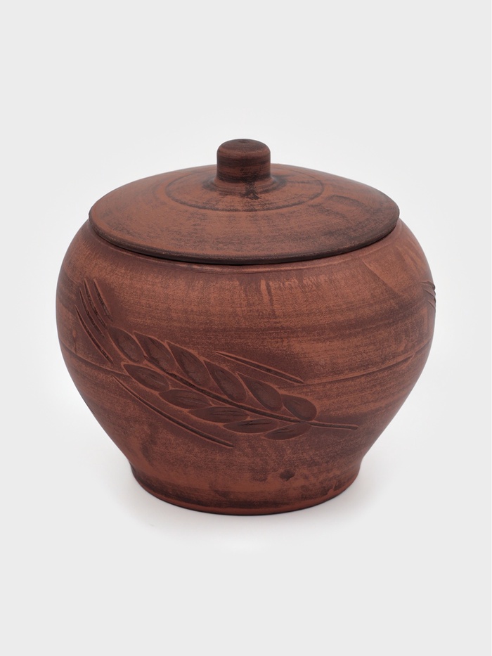 Горшок для жаркого «Колос», 700 мл, 13×13 см, красная глина - Фото 1