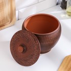 Горшок для жаркого «Гладкий», 550 мл, красная глина - Фото 2