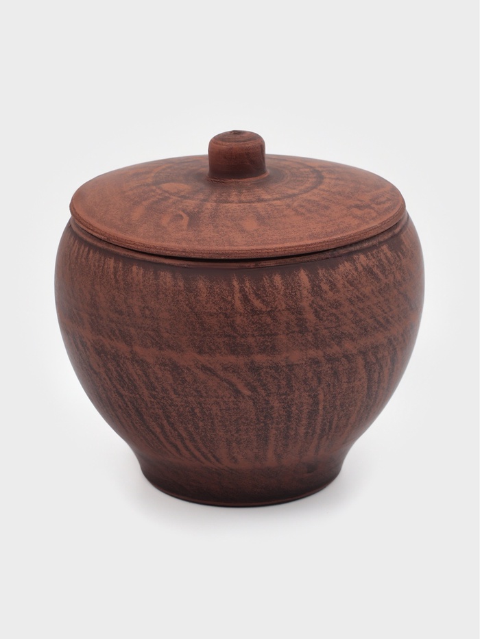 Горшок для жаркого «Гладкий», 550 мл, 10×12 см, красная глина - Фото 1