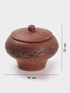 Горшок для запекания «Вьюнок», 600 мл, красная глина - Фото 3