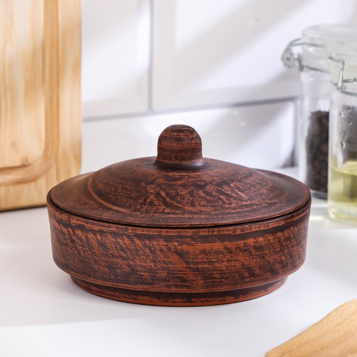 Блюдо для запекания, 300 мл., 12×5 см, красная глина - Фото 1