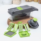 УЦЕНКА Овощерезка универсальная Доляна Chopper, ABS-пластик, металл, 35×11,5×11,5 см, цвет серый, зелёный - Фото 3