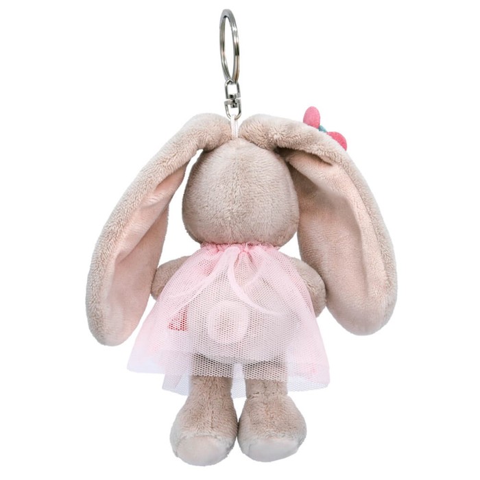 Мягкая игрушка-брелок «Зайка Ми в розовом платье, с цветочком», 14 см - фото 1910508456