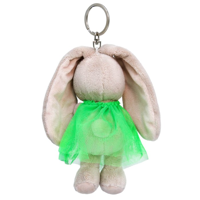 Мягкая игрушка-брелок «Зайка Ми в зелёном платье, с морковкой», 14 см - фото 1910508459