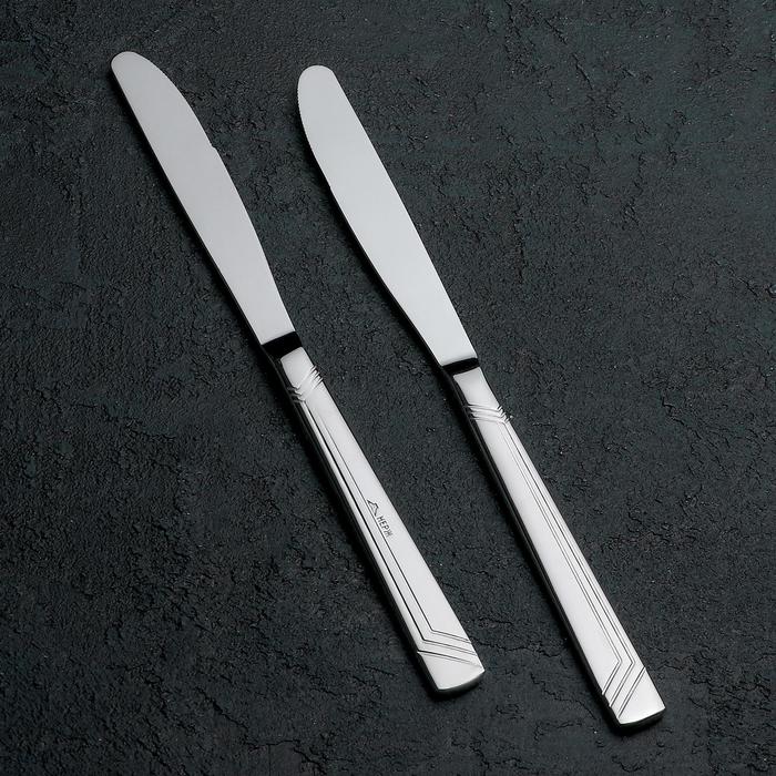 Нож столовый «Аппетит», длина=22 см, толщина=2 мм, цвет серебряный - фото 1908242394