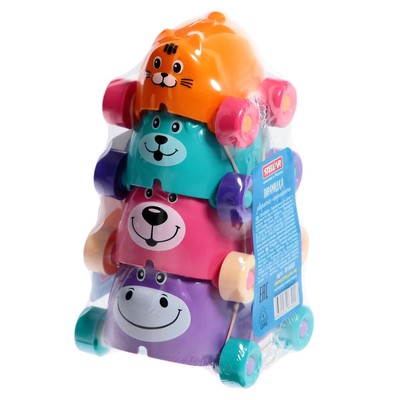 Пирамидка каталка «Зверята-акробаты»