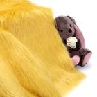 Ткань для рукоделия, мех длинноворсовый на трикотажной основе, желтая, лоскут 50×50 см - Фото 3