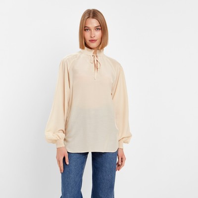 Блузка женская MINAKU: Enjoy, размер 48, молочный
