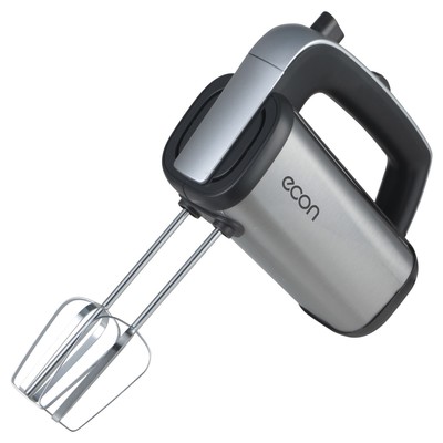 Миксер Econ ECO-116MX, ручной, 350 Вт, 5 скоростей, 2 насадки, серо-чёрный