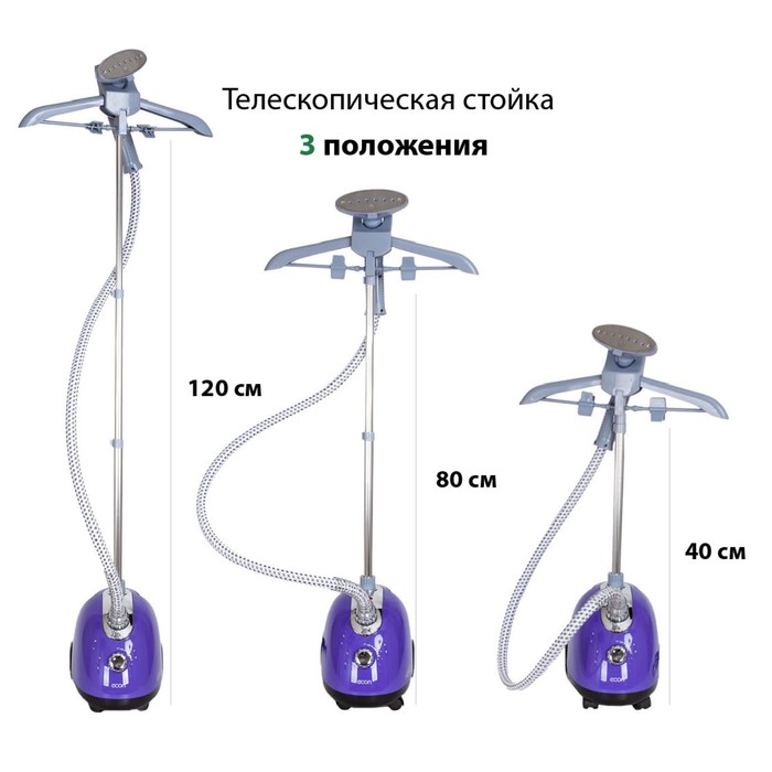 Отпариватель econ ECO-BI1702S, напольный, 1700 Вт, 40 г/мин, 2 режима, фиолетовый - фото 51323906