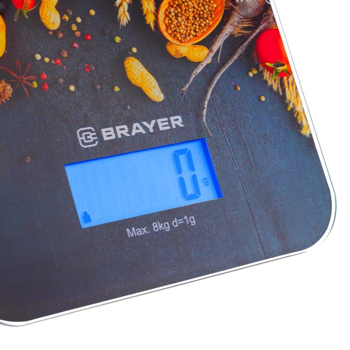 Кухонные весы BRAYER 1801BR, вес до 8 кг, 20х14.5см - фото 1909036030