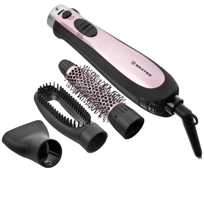 Фен-щётка BRAYER 3130BR-GD, 800 Вт, 3 насадки, 2 скорости - Фото 1