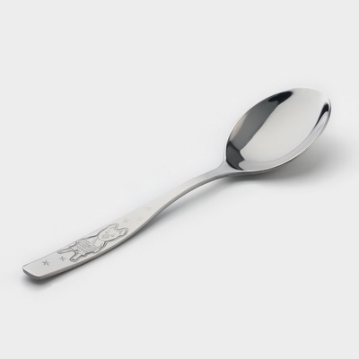 Ложка детская столовая «Антошка», длина 16 см, толщина 2 мм, цвет серебряный