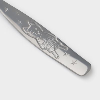 Ложка детская столовая «Антошка», длина 16 см, толщина 2 мм, цвет серебряный