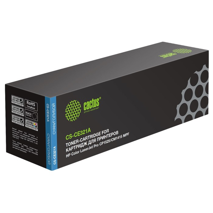 Картридж Cactus CS-CE321A CE321A, для HP LJ CP1525, 1300 страниц, цвет голубой - фото 51304472 Картридж Cactus CS-CE321A CE321A, для HP LJ CP1525, 1300 страниц, цвет голубой - фото 51304472