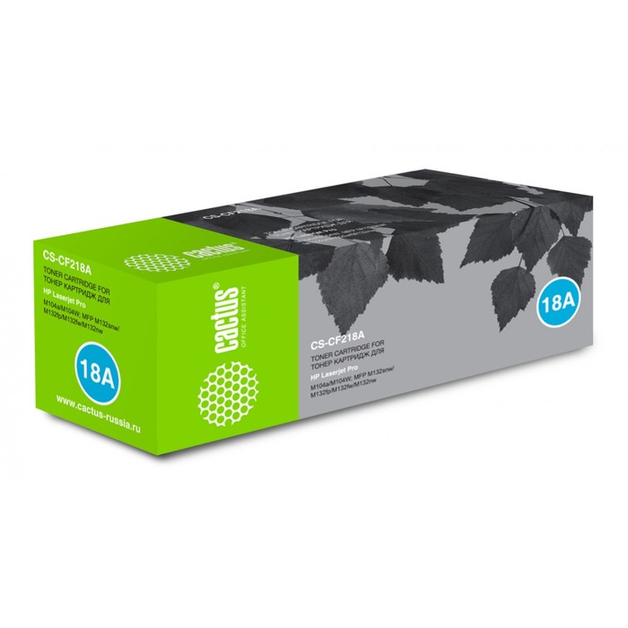 Картридж Cactus CS-CF218A CF218A, для HP LJ M104/ M132, 1400 страниц, цвет чёрный - Фото 1