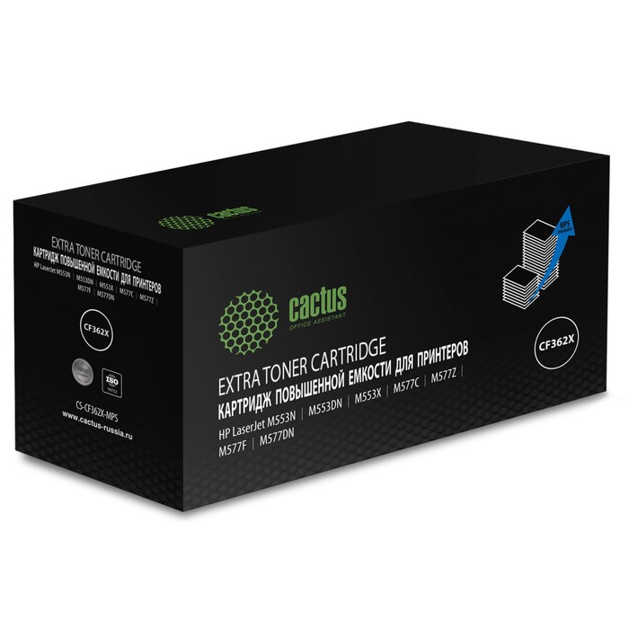 Картридж Cactus CS-CF362X-MPS CF362XX, для HP CLJM552dn/M553dn/M553N/M553x, 18000 страниц, цвет жёлты
