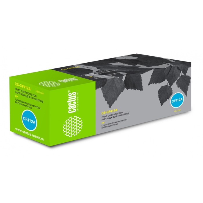 Картридж Cactus CS-CF412A CF412A, для HP LJ M452DW/DN/NW M477FDW/M477FDN, 2300 страниц, цвет жёлтый