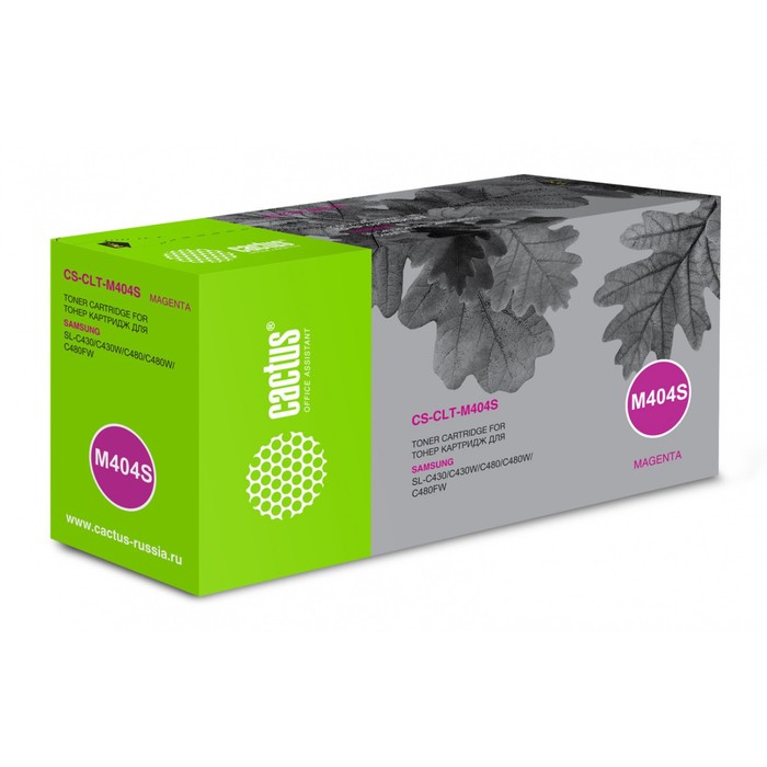 Картридж Cactus CS-CLT-M404S CLT-M404S, для Samsung SL-C430/C430W/C480, 1000 страниц, цвет пурпурный
