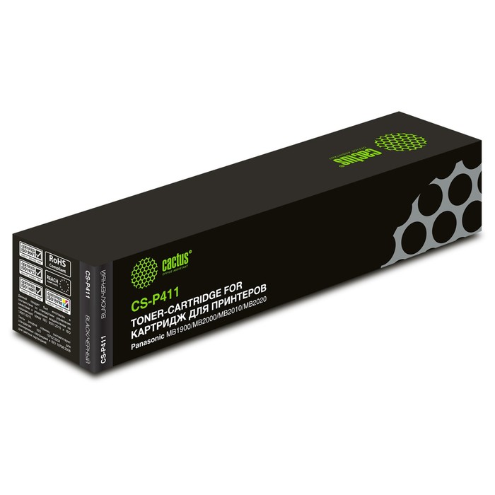 Картридж Cactus CS-P411 KX-FAT411A7, для Panasonic MB1900/MB2000/MB2010, 2000 страниц, цвет чёрный