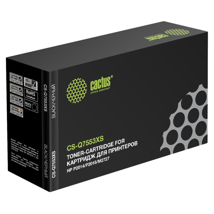 Картридж Cactus CS-Q7553XS Q7553X, для HP P2014/P2015/M2727, 7000 страниц, цвет чёрный - фото 51304764 Картридж Cactus CS-Q7553XS Q7553X, для HP P2014/P2015/M2727, 7000 страниц, цвет чёрный - фото 51304764