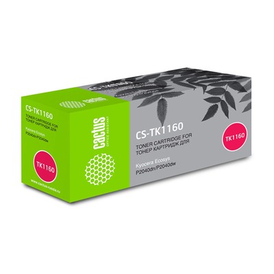 Картридж Cactus CS-TK1160 TK-1160, для Kyocera Ecosys P2040dn/P2040dw, 7200 страниц, цвет чёрный